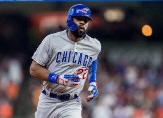 Jason Heyward with the Chicago Cubs in 2019.