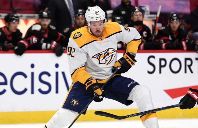 Nashville Predators' Ryan Johansen in April 2022
