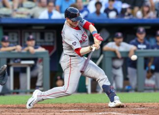 Danny Jansen with the Boston Red Sox on 7 August 2024