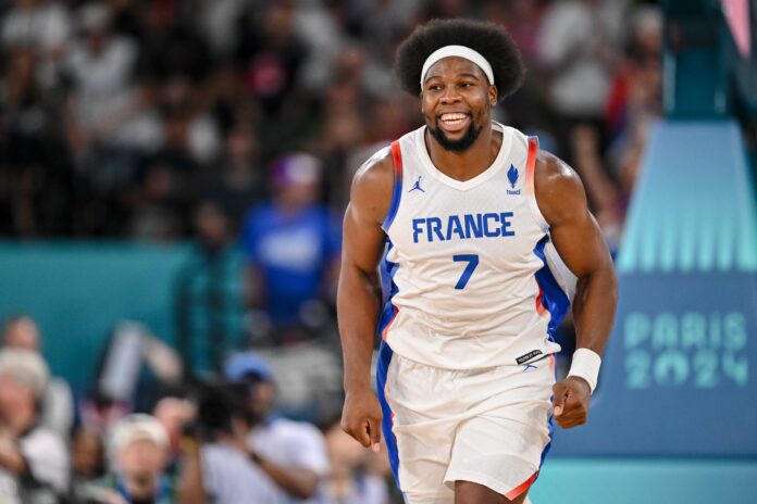 Guerschon Yabusele of France during the Men's Basketball semi-final match between France and Germany at the Olympic Games Paris 2024 in August 2024
