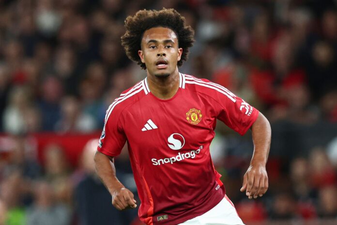 Joshua Zirkzee with Manchester United in August 2024