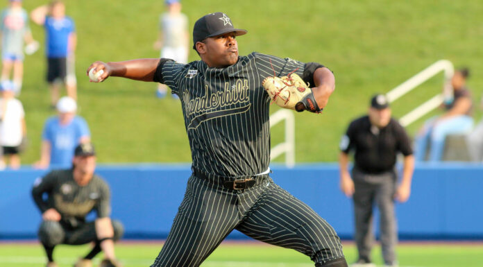 Kumar Rocker with Vanderbilt in May 2019