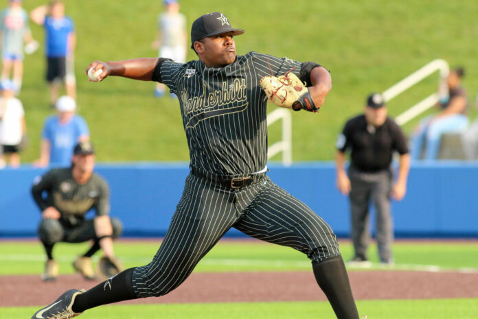 Kumar Rocker with Vanderbilt in May 2019