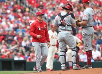 David Bell with the Cincinnati Reds in 2019