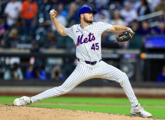 New York Mets starting pitcher Christian Scott in May 2024