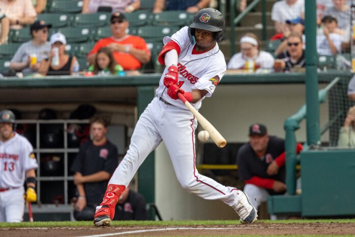 Darren Baker with the Rochester Red Wings in July 2024