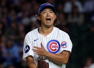 Shota Imanaga with the Chicago Cubs in September 2024