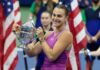 Aryna Sabalenka of Belarus celebrates winning the women's final against Jessica Pegula of USA at the 2024 US Open in September 2024