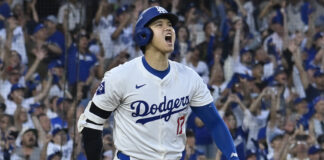 Los Angeles Dodgers designated hitter Shohei Ohtani in October 2024