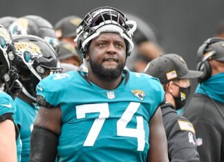 Jacksonville Jaguars offensive tackle Cam Robinson in 2020