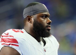 Offensive tackle Andrew Thomas (78) of the New York Giants