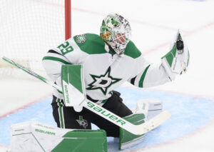 Dallas Stars goaltender Jake Oettinger in October 2023