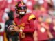 The Washington Commanders quarterback Jayden Daniels in October 2024
