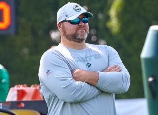 New York Jets head general manager Joe Douglas in July 2021