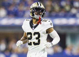 Marshon Lattimore with the New Orleans Saints in October 2023