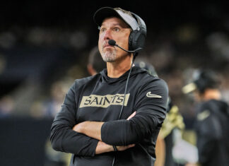 New Orleans Saints head coach Dennis Allen in August 2024