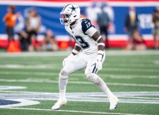Dallas Cowboys linebacker DeMarvion Overshown in September 2024