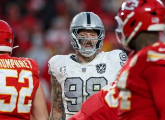 Maxx Crosby with the Las Vegas Raiders on 29 November 2024