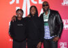 Bryce Maximus James, Bronny James, and LeBron James at "Space Jam: A New Legacy" Party in the Park After Dark at Six Flags Magic Mountain in Los Angeles in June 2021