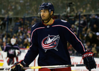 Seth Jones with the Columbus Blue Jackets in March 2019