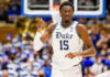 Mark Williams with the Duke Blue Devils in February 2022