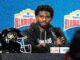 Cleveland Browns Draft QB Shedeur Sanders in Fifth Round After Unexpected Slide Quarterback Shedeur Sanders with the University of Colorado at the pre-game Media Press Conference at the NCAA Valero Alamo Bowl against BYU at the Alamodome in December 2024.